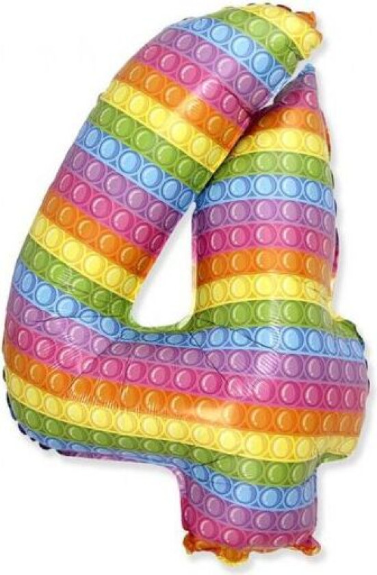 Folieballong Fx "Nummer 4" Pop It 69 Cm