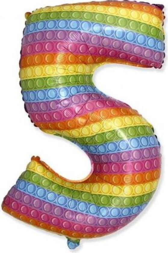 Folieballong Fx "Nummer 5" Pop It 69 Cm