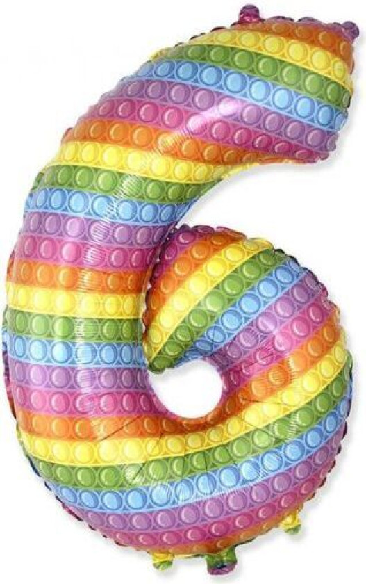 Folieballong Fx "Nummer 6" Pop It 69 Cm