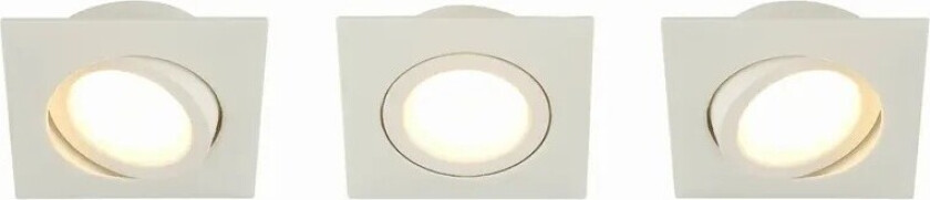 LED-downlight Andrej, kantet, hvit 3er-sett