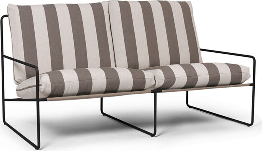 Ferm Living Desert 2-seater Stripe Black/Chocolate