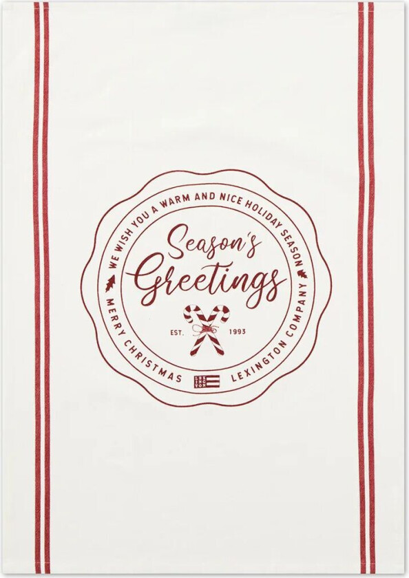 Seasons Greetings Printed kjøkkenhåndkle 50 x 70 cm White-red