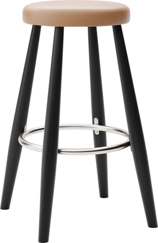 Bilde av Ch58 Low Stool, Svartlackad Ek, Lädergrupp C Sif - 95