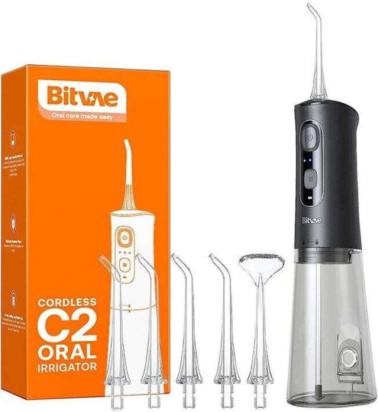 Water flosser with nozzles set Bitvae C2 (black)