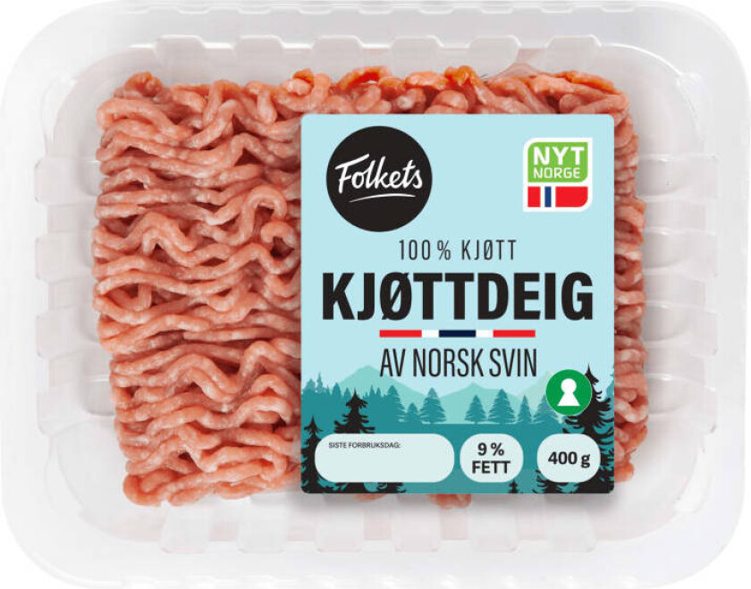 Kjøttdeig Svin 9% u/Salt og Vann 400g