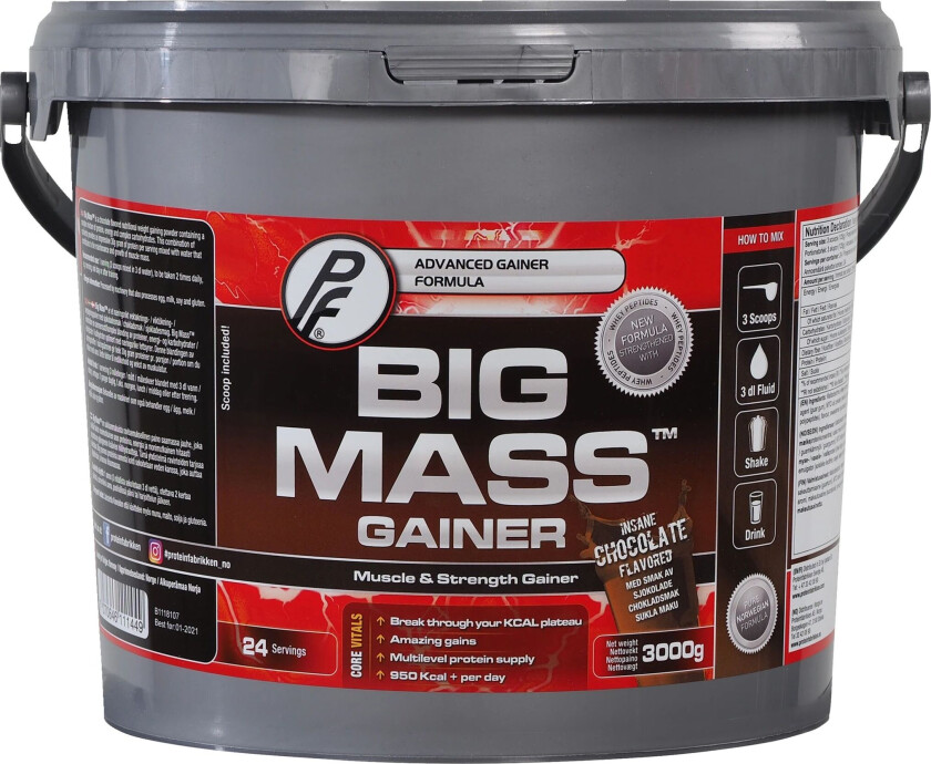 Proteinfabrikken Big Mass Gainer Sjokolade 3000g