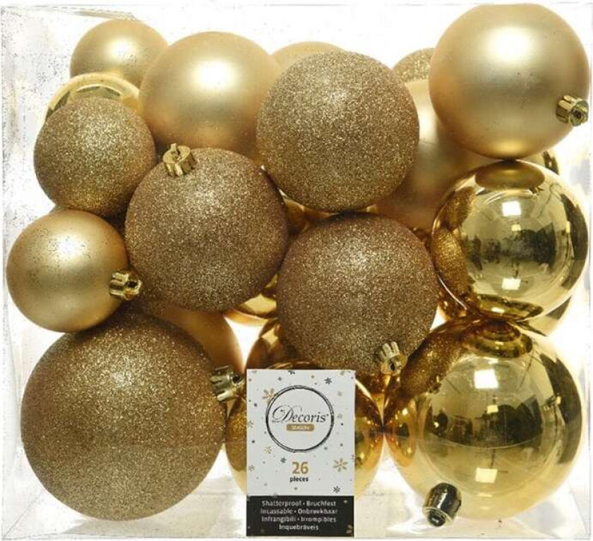Juletrekuler Decoris Golden (26 stykker)