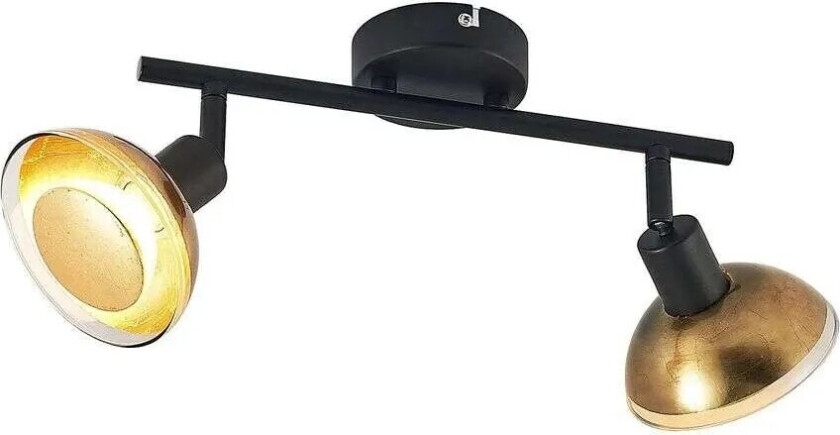 Erin LED-takspot med svart/gull 2-lk.
