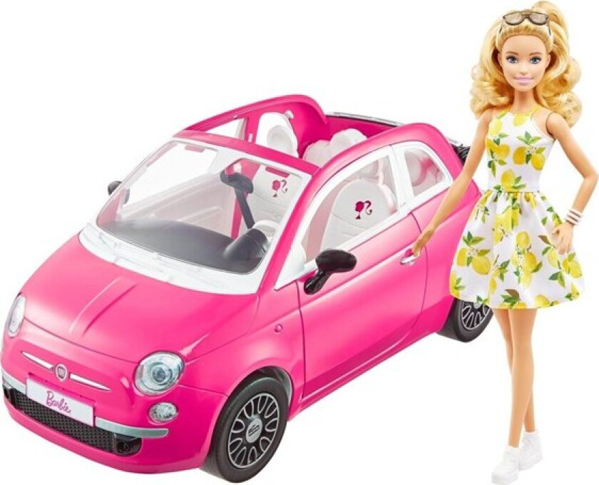 Lekebil Med Dukke - Fiat 500 Cabriolet