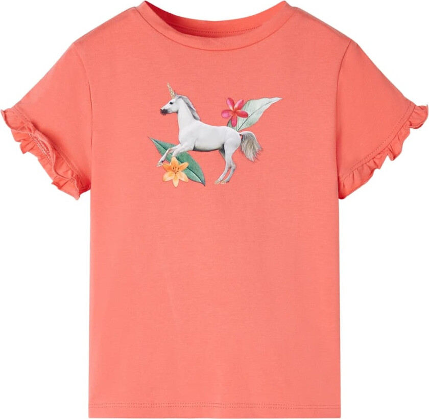 T-skjorte for barn med korte ermer korall 140