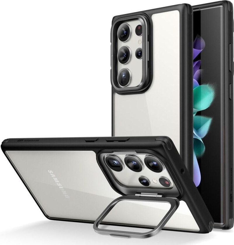 Samsung Galaxy S23 Ultra Deksel Classic Kickstand Transparent Klar