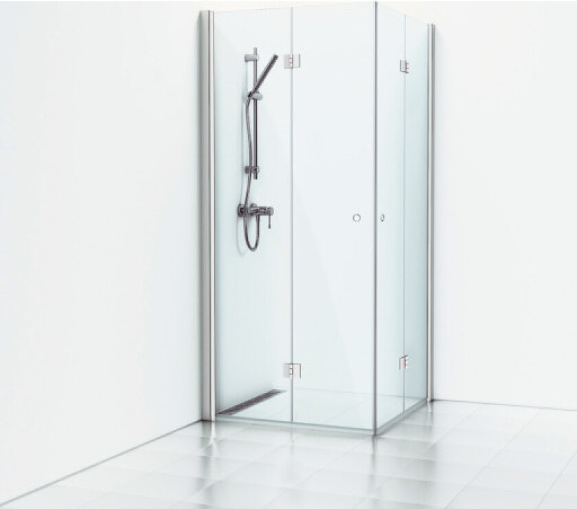 Bilde av Skoga foldehjørnedusj 70 x 100 cm, klart glass/matt alu