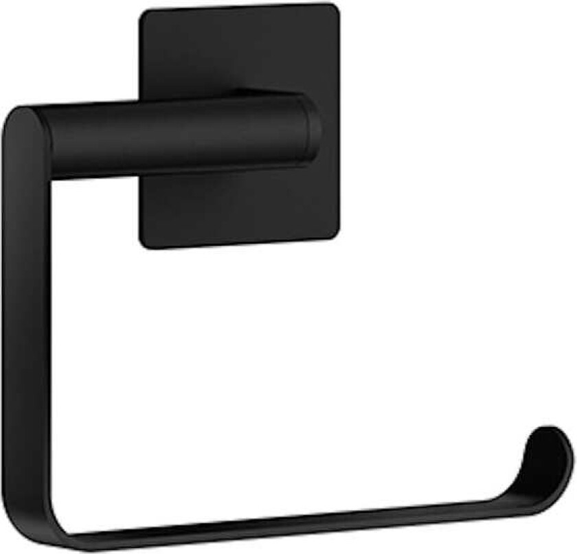 toalettpapirholder. Kjedelig svart. Selvklebende.