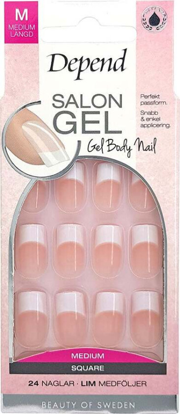 Salon Gel Pink Medium Square 24pcs