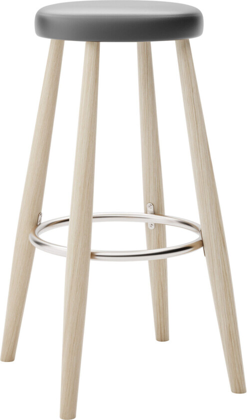 Ch56 High Stool, Tvålad Ek, Lädergrupp A Loke - 7150