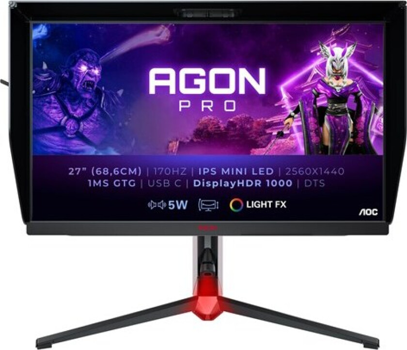 Bilde av Aoc Agon Pro Ag274qxm 27" Qhd Ips Mini-Led 170hz 1ms Hdr Gamingskjerm