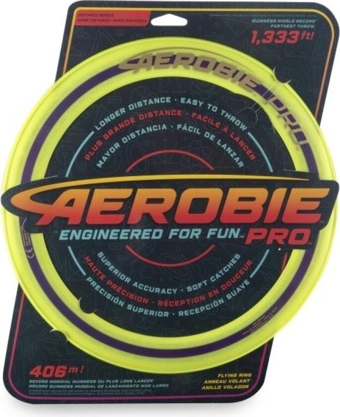 Aerobie Pro Flying Ring 13" Yellow Frisbee