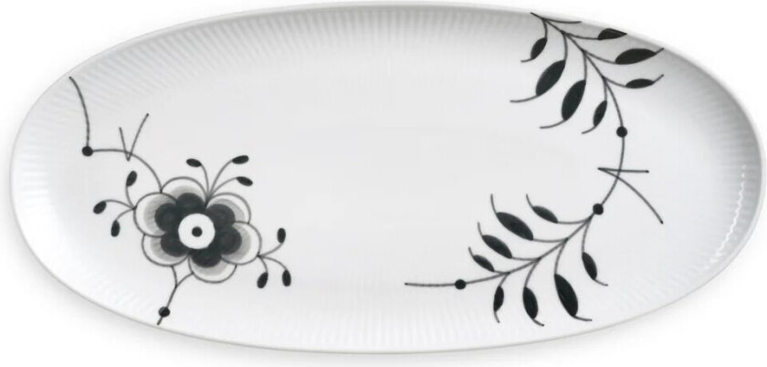 Black Fluted Mega fat ovalt 37 cm