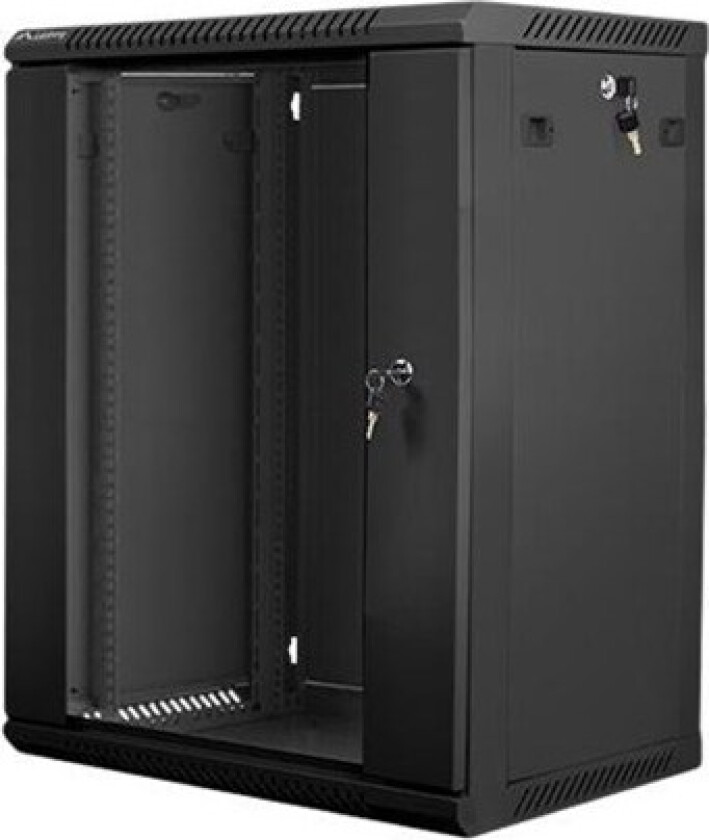 WF01-6415-10B Rack Cabinet 19" Wall Mount 15U 600x450 (Flat Pack) V2 Black W/ Glass Door