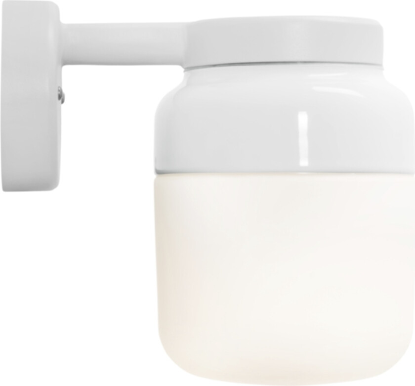 Ohm Wall Vegglampe LED E27 Hvit 140/205 Opalglass IP44
