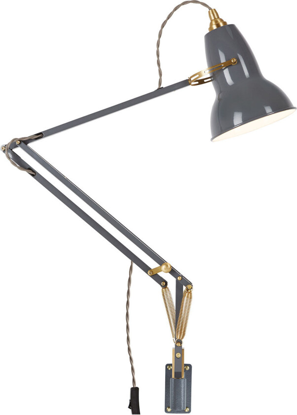 Original 1227 Brass Lamp With Wall Bracket Elephant Grey