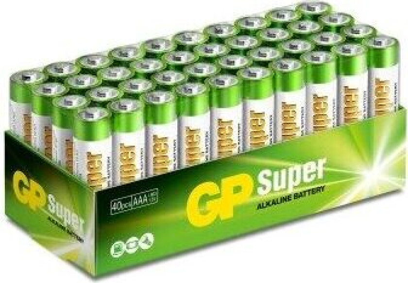 Super Alkaline 24A/LR03, Engangsbatteri, AAA, Alkalinsk, 1,5 V, 40 stykker, Flerfarget