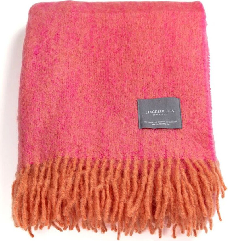 Mohair pledd orange & pion melange