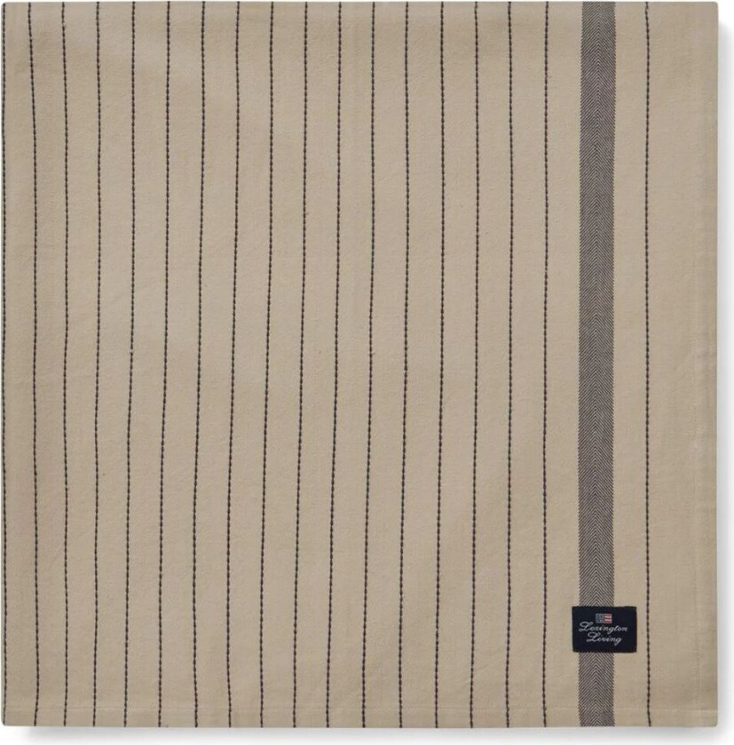 Striped Organic Cotton duk 150 x 250 cm Beige-dark gray