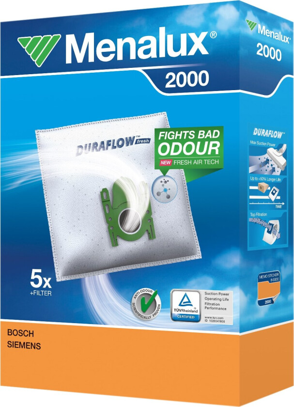 Bilde av Menalux 2000, Sylindervakuum, Støv pose, Hvit