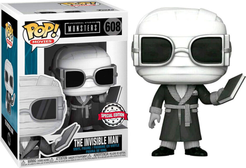 Papp Funko POP MOVIES UNIVERSAL STUDIOS MONSTERS INVISIBLE BLACK & WHITE Nº 608