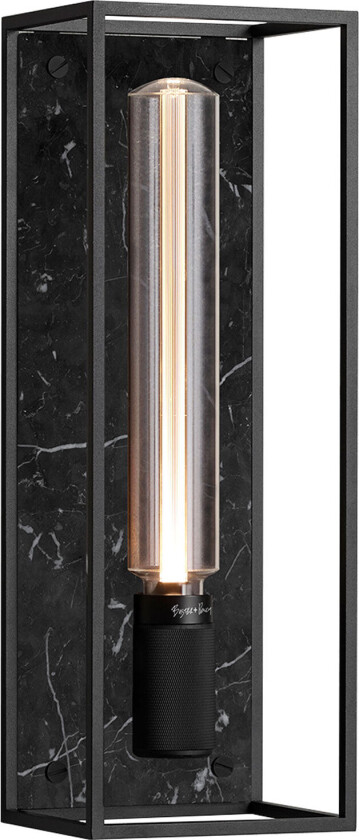 Caged Wall 1.0 Large - Satin Black Marble, Buster Bulb Tube