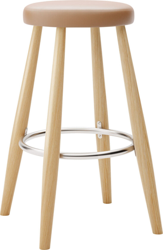 Ch58 Low Stool, Klarlackad Ek, Lädergrupp C Sif - 95
