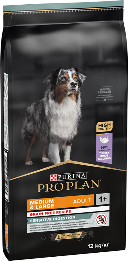 Økonomipakke: 2 eller 3 poser Pro Plan til sparepris! - Medium & Large Adult OPTIDIGEST kornfritt (2 x 12 kg)