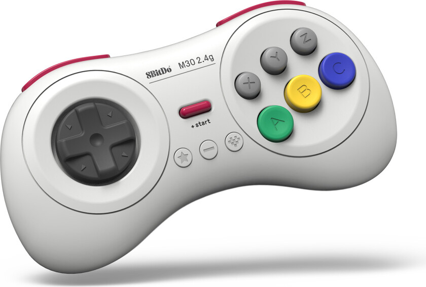 8bitdo M30 2.4g Wireless Gamepad - Trådløs Kontroller - Hvit