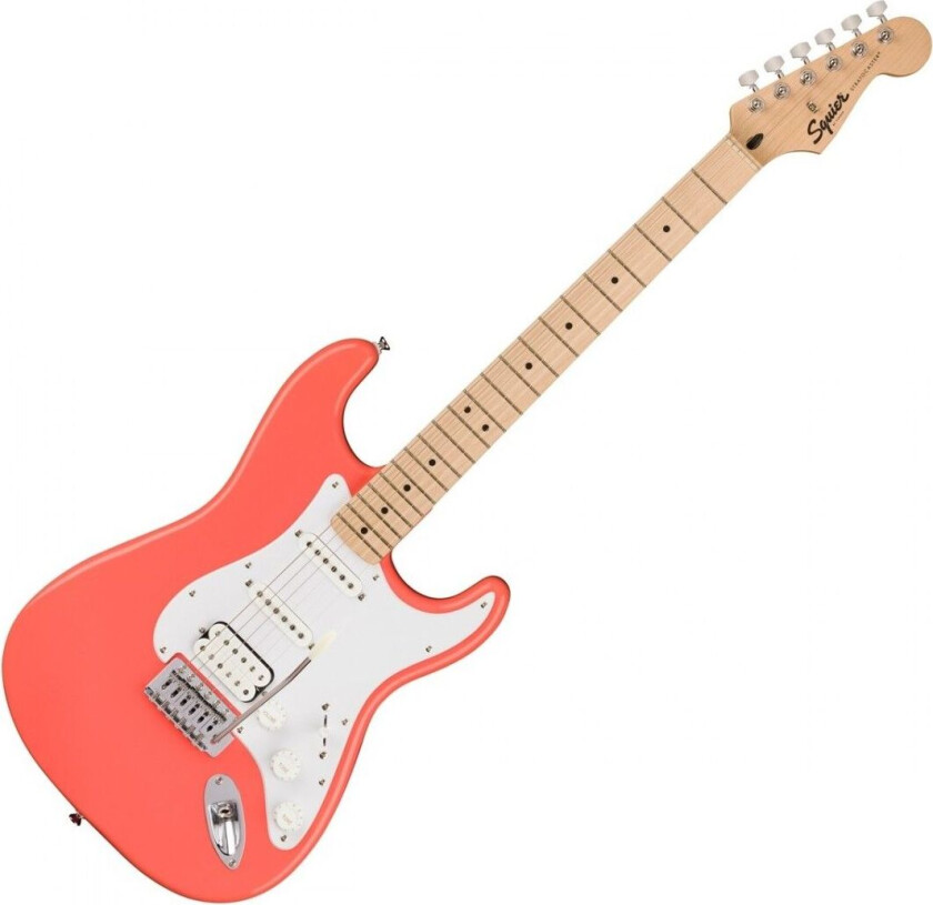 Bilde av Squier Sonic Stratocaster Hss, Maple White Pickguard, Tahitian Coral