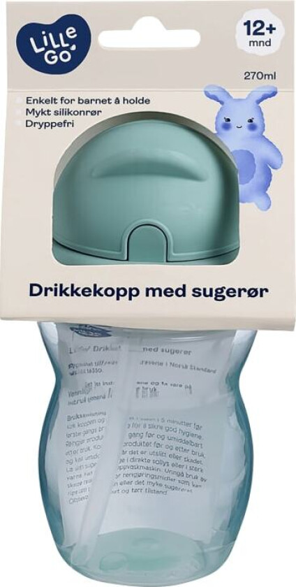 Drikkekopp m/Sugerør 270ml