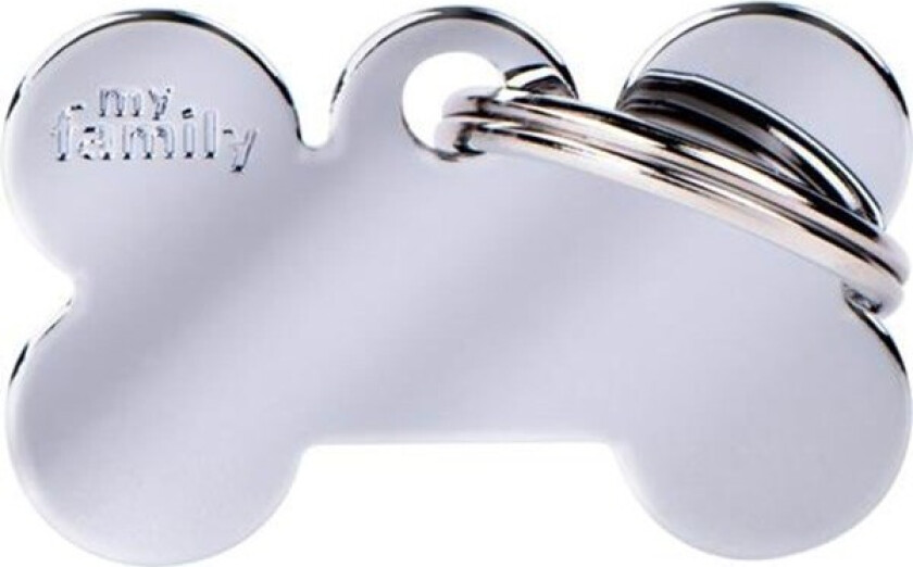 ID Tag Basic collection Small Bone in Chrome Plated Brass