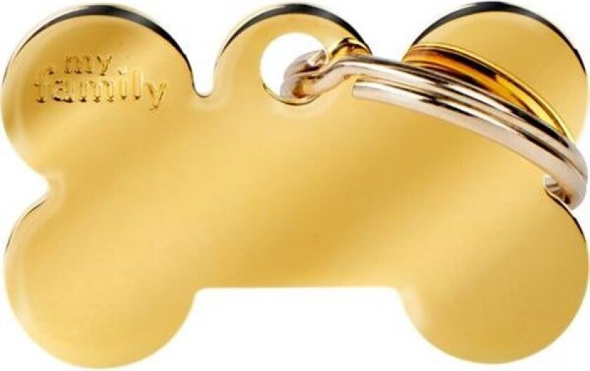 ID Tag Basic collection Small Bone in Golden plated Brass