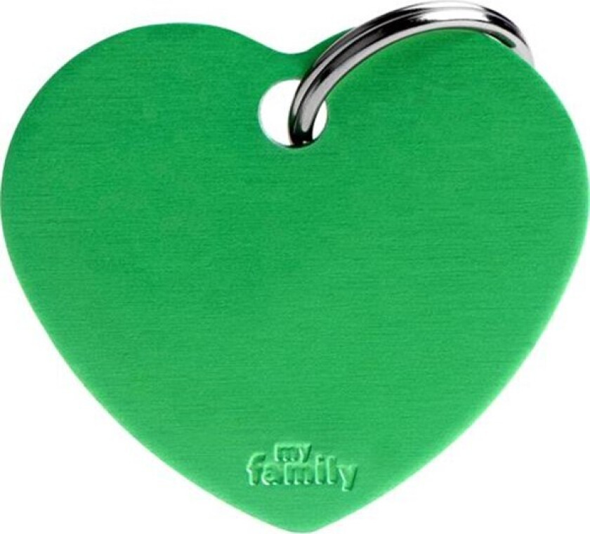 ID Tag Basic collection Big Heart Green in Aluminum