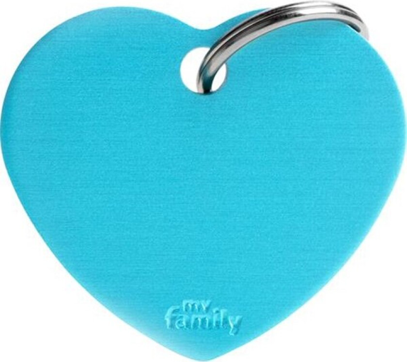 ID Tag Basic collection Big Heart Light Blue in Aluminum