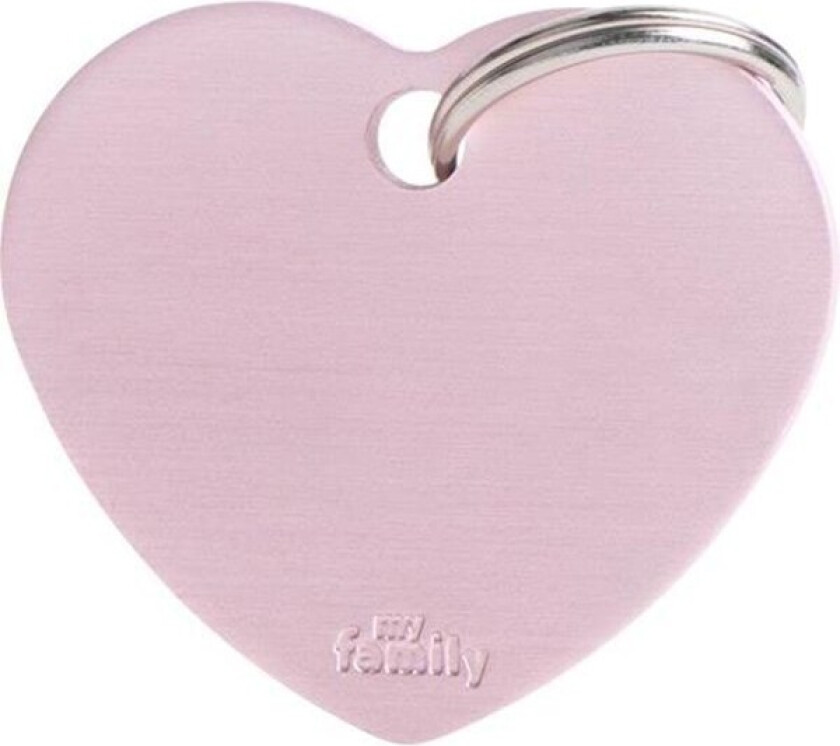 ID Tag Basic Big Heart Pink in Aluminium