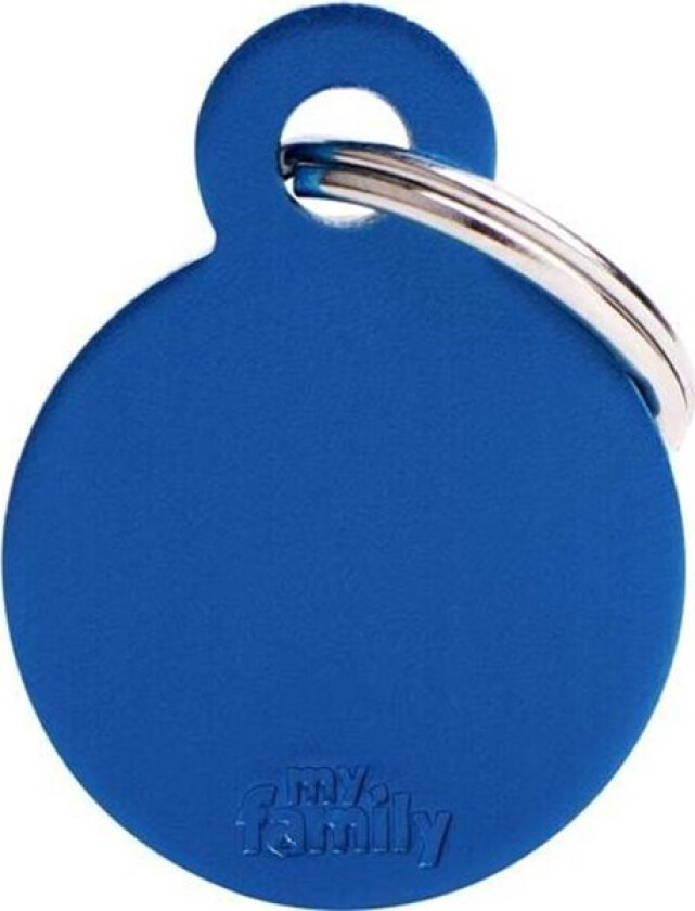ID Tag Basic collection Small Round Blue in Aluminum