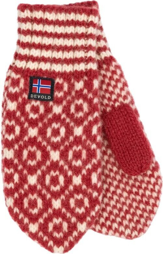 Bilde av Svalbard Wool Mitten A/Hindberry/Offwhite L