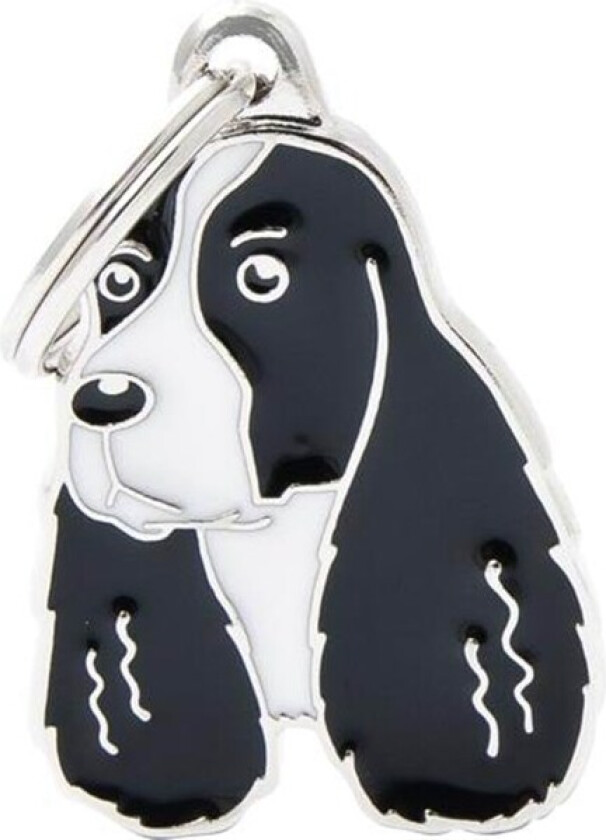 Black and White Springer Spaniel ID Dog Tag