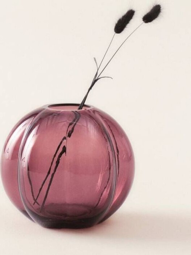 TEXAS glassvase - høyde 17 cm Vinrød