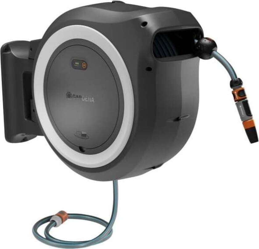 Bilde av Gardena Batteridrevet Veggslangeboks PowerRoll Hvid - 40 meter - Solo