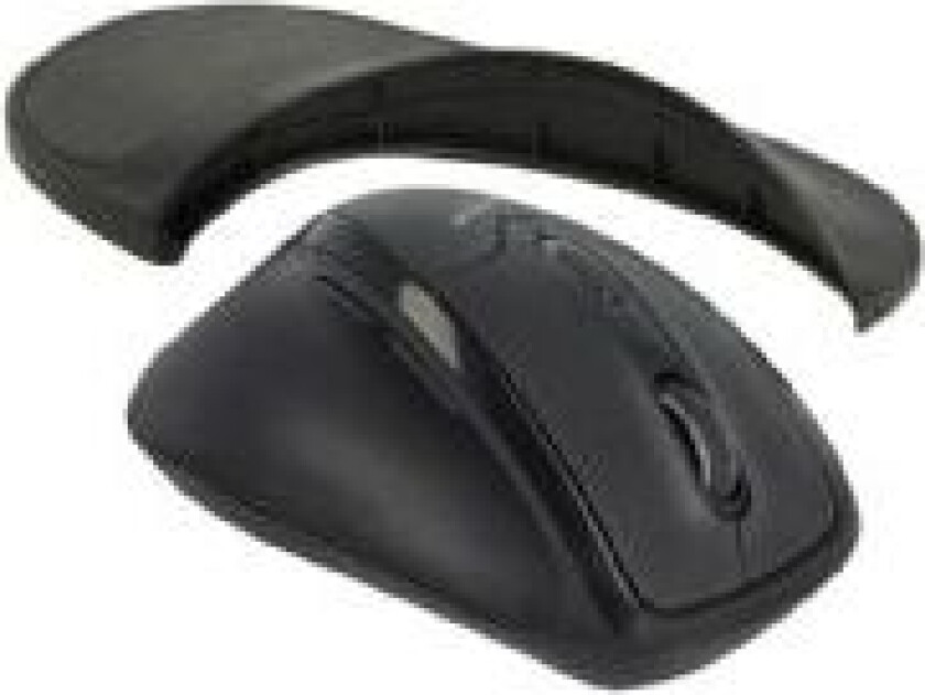 Ergonomic - Mus - ergonomisk - venstrehendt - optisk - 5 knapper - trådløs - 2.4 GHz - USB trådløs mottaker - svart - løsvekt