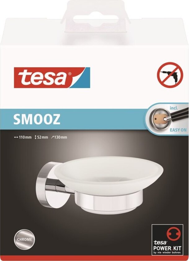 Smooz såpeskål, satinert glass/krom