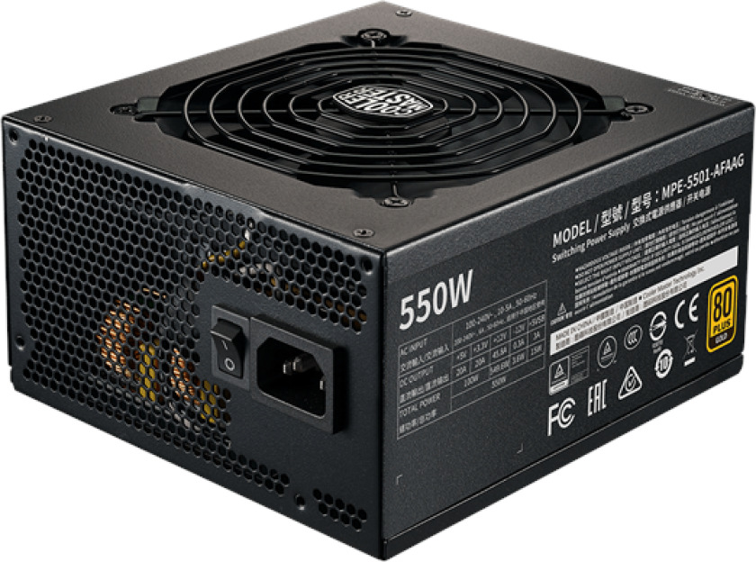 MWE Gold V2 Full Modular Strømforsyning (PSU) - 550 Watt - 120 mm - 80 Plus Gold sertifisert
