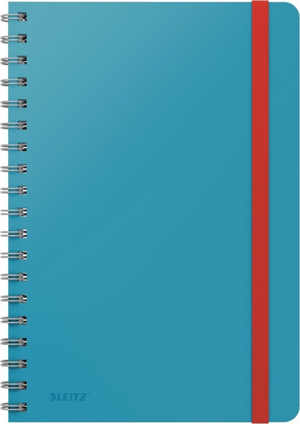 Cosy Soft Touch Notatbok Hardcover med spiralinnbinding stor, ruter, sjøblå